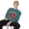 Gothic Red Lips Graphic Sweatshirt