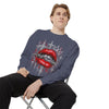 Gothic Red Lips Graphic Sweatshirt