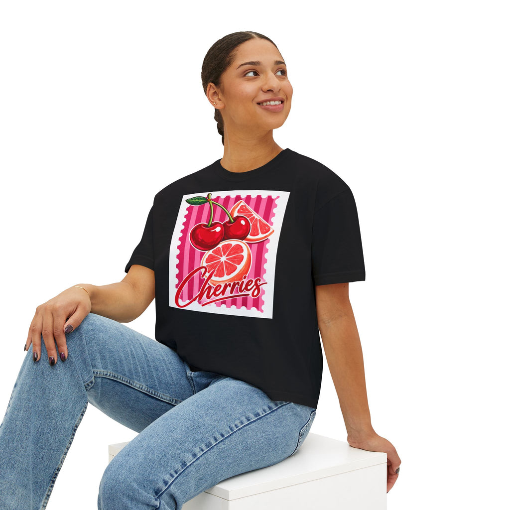 Women's Cherries Graphic Boxy Tee