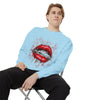 Gothic Red Lips Graphic Sweatshirt