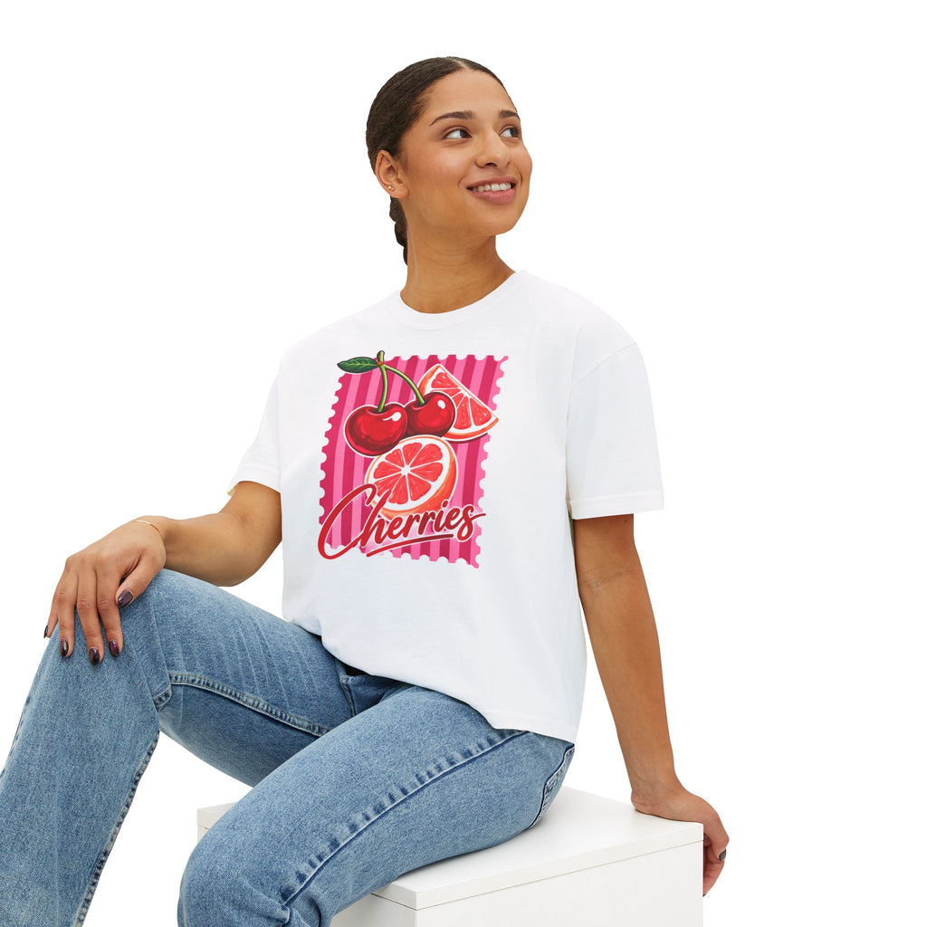 Women's Cherries Graphic Boxy Tee