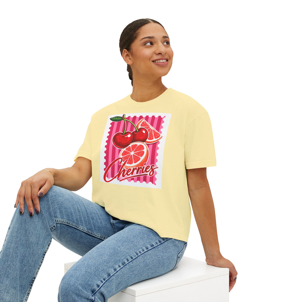 Women's Cherries Graphic Boxy Tee