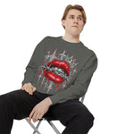Gothic Red Lips Graphic Sweatshirt