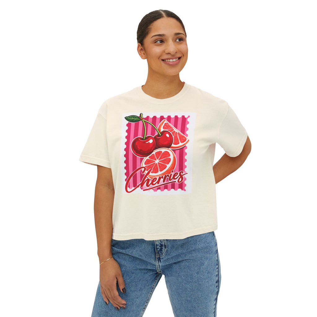 Women's Cherries Graphic Boxy Tee
