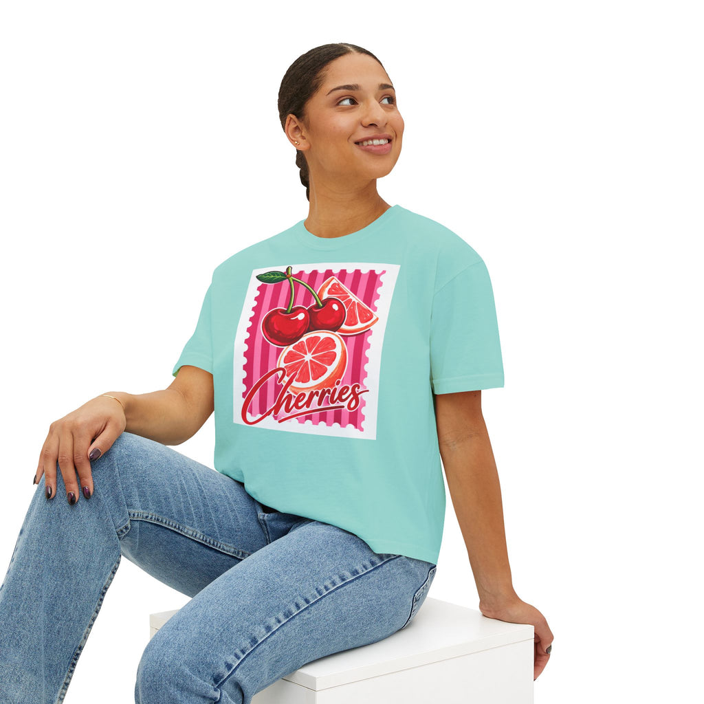 Women's Cherries Graphic Boxy Tee