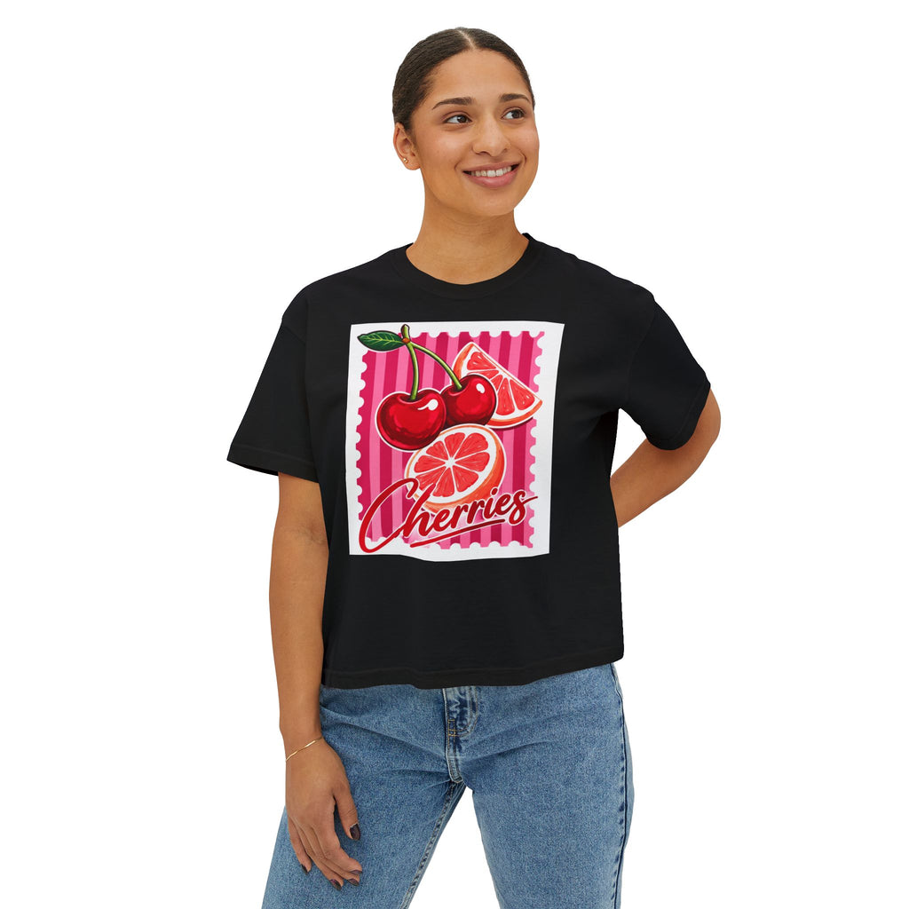 Women's Cherries Graphic Boxy Tee